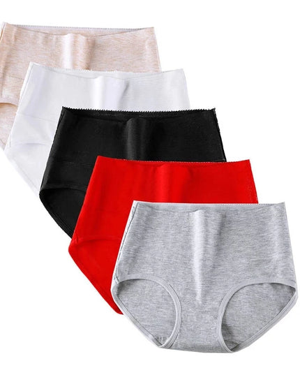 3-Pack Women's Plus Size High-Waist Cotton Breathable Briefs