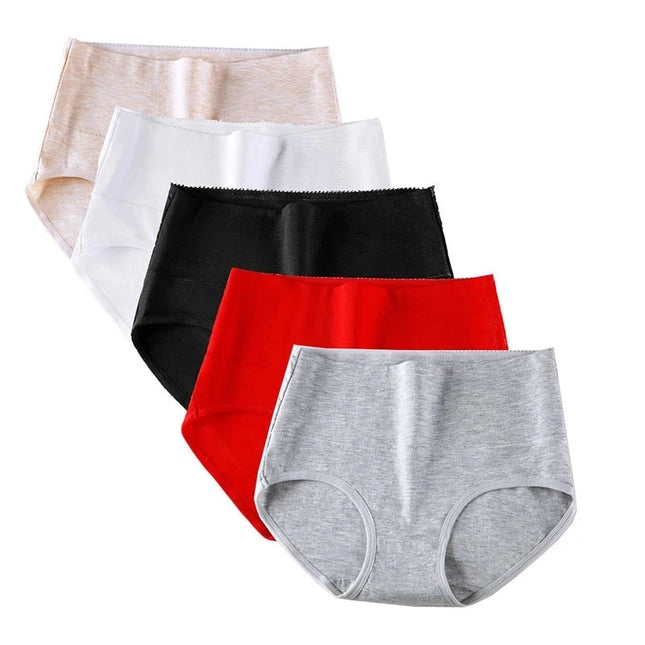 3-Pack Women's Plus Size High-Waist Cotton Breathable Briefs