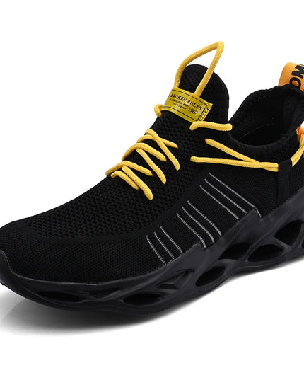 Men's Lightweight Fluorescent Running Sneakers - Breathable, Comfortable, Non-Slip