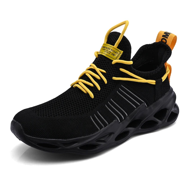 Men's Lightweight Fluorescent Running Sneakers - Breathable, Comfortable, Non-Slip