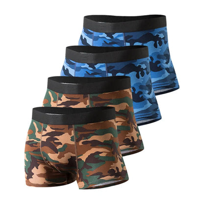 Men's Camo Cotton Boxer Briefs – 4 Pack Comfortable Mens Underwear