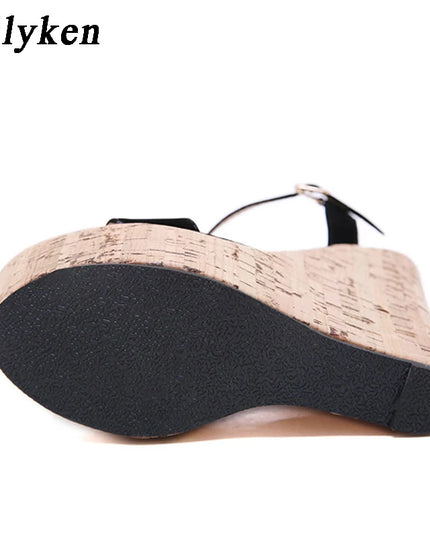 Eilyken Women's Roman Open Toe Platform Wedges with Ankle Buckle Strap High Heels