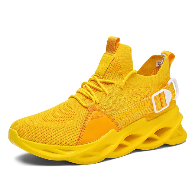 Men's Lightweight Fluorescent Running Sneakers - Breathable, Comfortable, Non-Slip