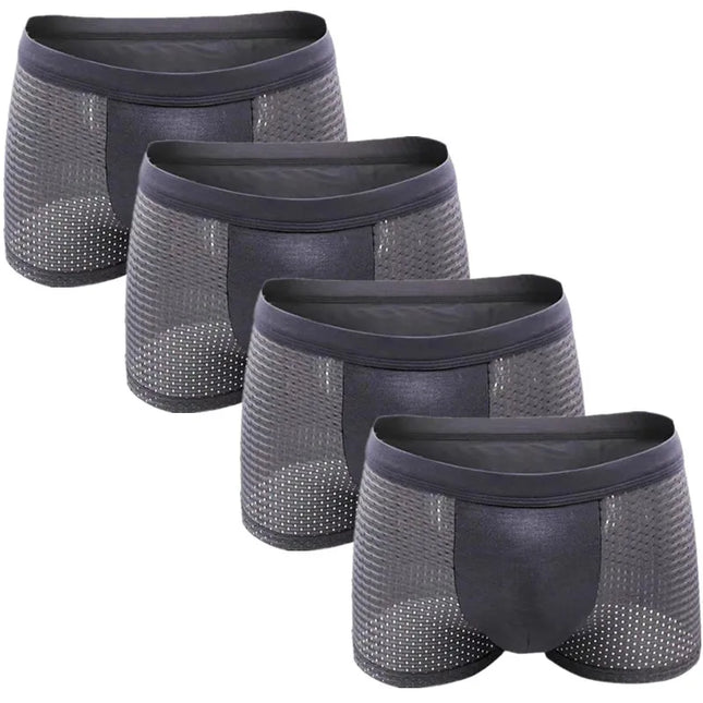 Men’s 4-Pack Mesh Transparent Boxer Shorts – Thin, Breathable, and Comfortable Underwear Set