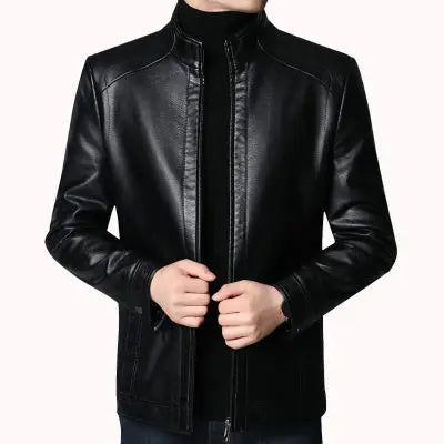 Men's Slim Fit Faux Leather Jacket - Stylish and Durable Men's Leather Jacket