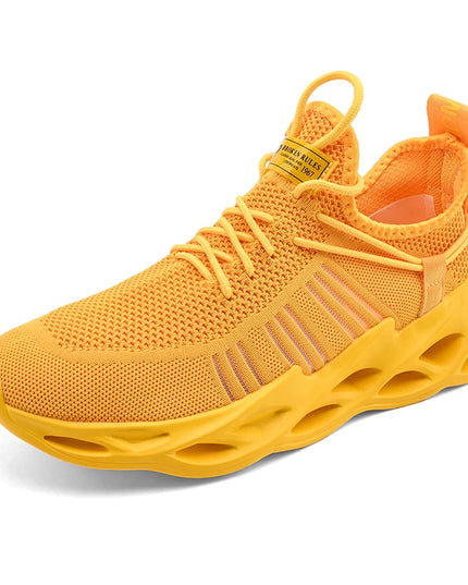 Men's Lightweight Fluorescent Running Sneakers - Breathable, Comfortable, Non-Slip