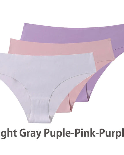 3-Pack Seamless Ice Silk T-Back Thongs for Women - Breathable Underwear