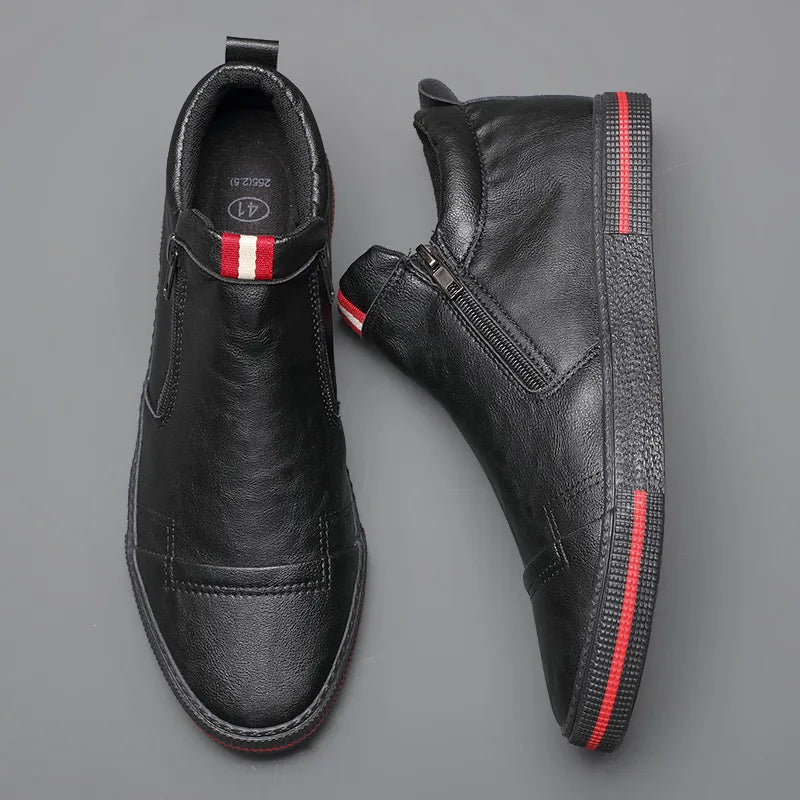 Men's High Top Sneakers with Zipper Closure - Stylish Men's Casual Athletic Shoes
