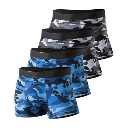 Men's Camo Cotton Boxer Briefs – 4 Pack Comfortable Mens Underwear