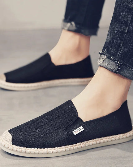Men's Slip-On Loafers – Comfortable Canva Casual Dress Shoes for Men