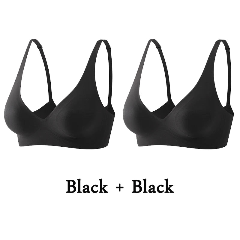 2-Pack Women’s Plus Size Seamless Wireless Bra