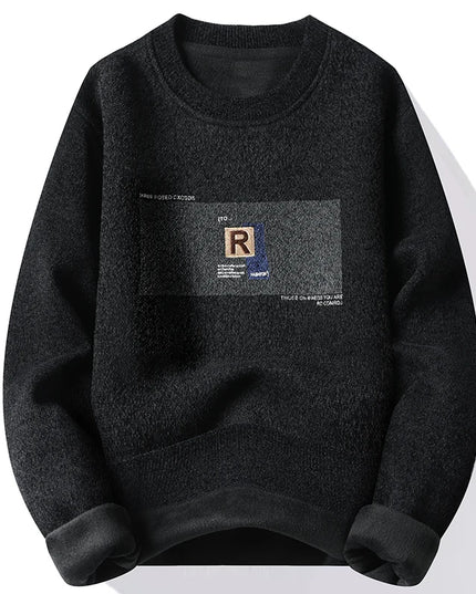 Men's Fleece-Lined Sweater - Comfortable Warm Men's Pullover