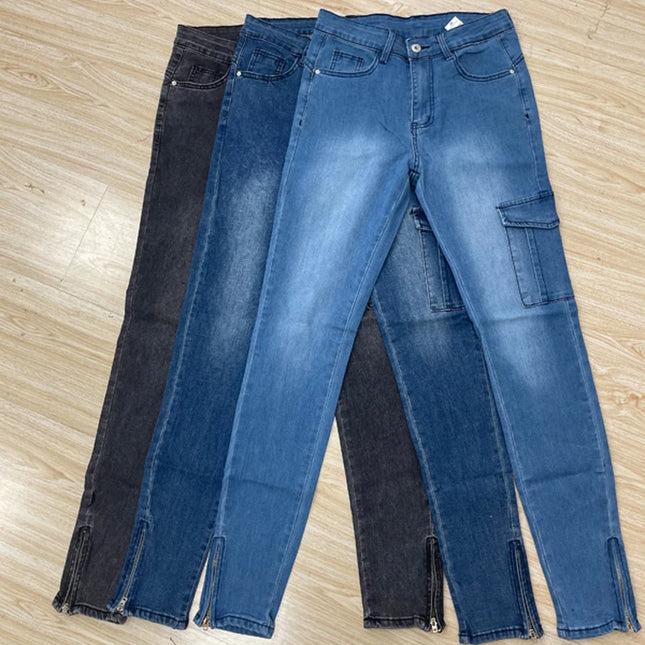 Women’s Distressed High-Waisted Slim Fit Denim Jeans