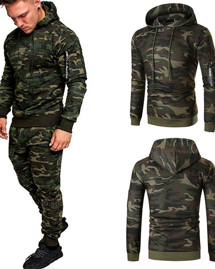 Men's Two-Piece Hooded Sweatshirt & Drawstring Pants Set
