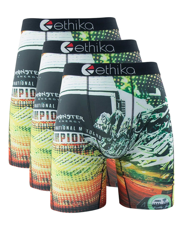 ETHIKA Men's 3-Pack Breathable Mesh Crotch Boxer Briefs