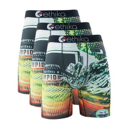 ETHIKA Men's 3-Pack Breathable Mesh Crotch Boxer Briefs