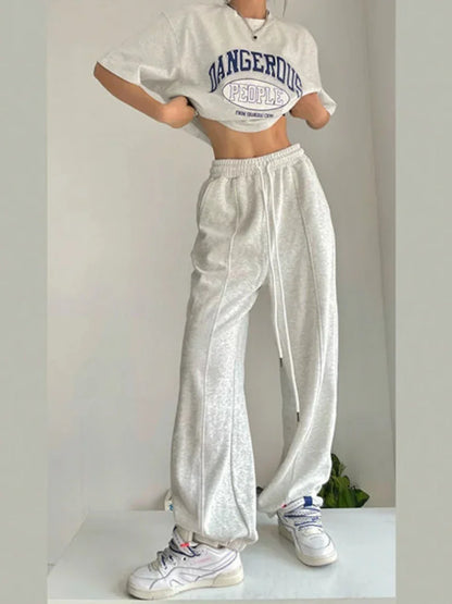 Women's Casual Wide Leg Joggers - Loose Fit