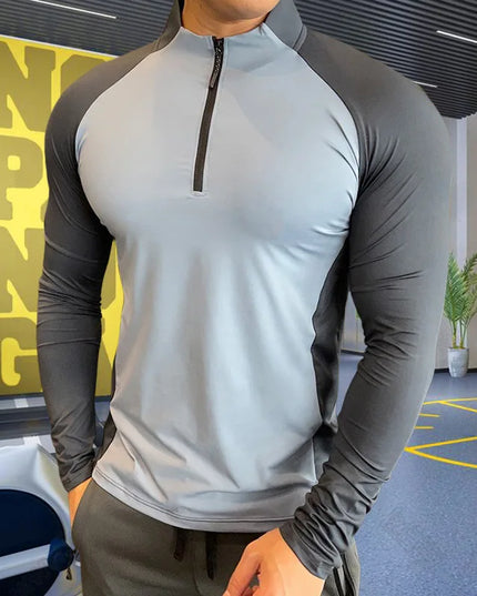 Men's High Collar Compression Fitness Sweatshirt