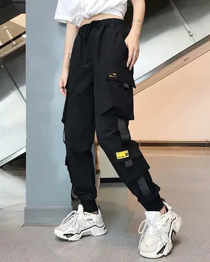 High-Waist Women's Joggers with Side Pockets - Comfortable Loose Fit