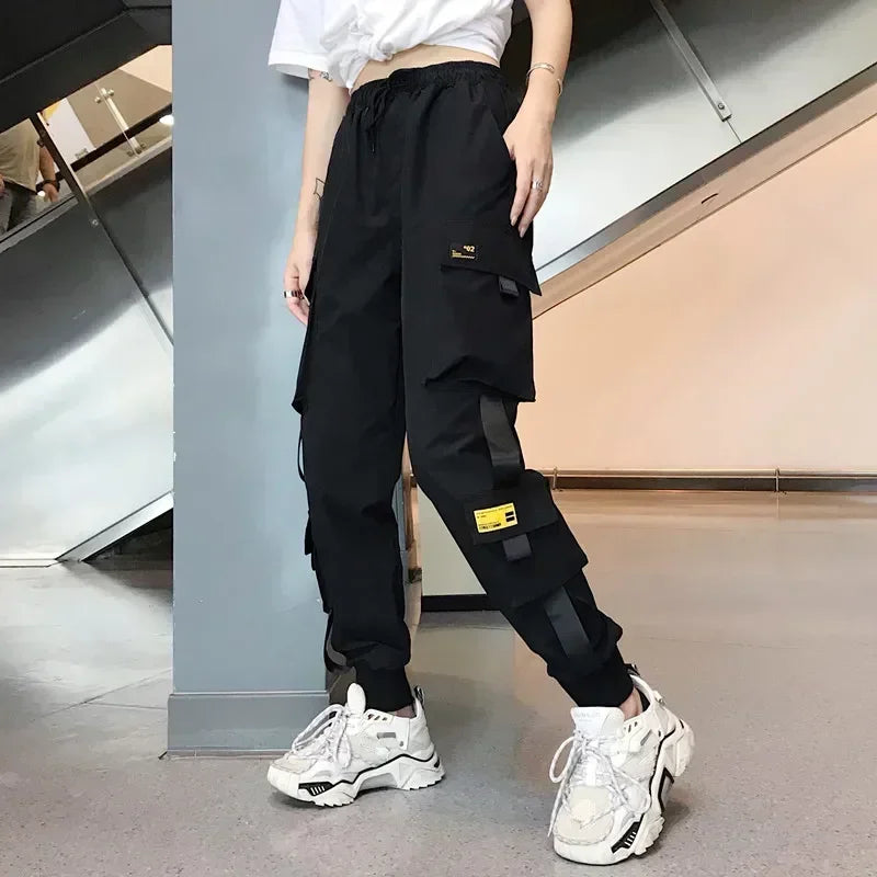High-Waist Women's Joggers with Side Pockets - Comfortable Loose Fit