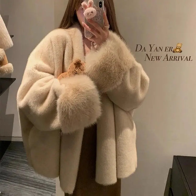 Women's Faux Mink Fur Coat – Thick, Loose Fit, Warm & Stylish Outerwear