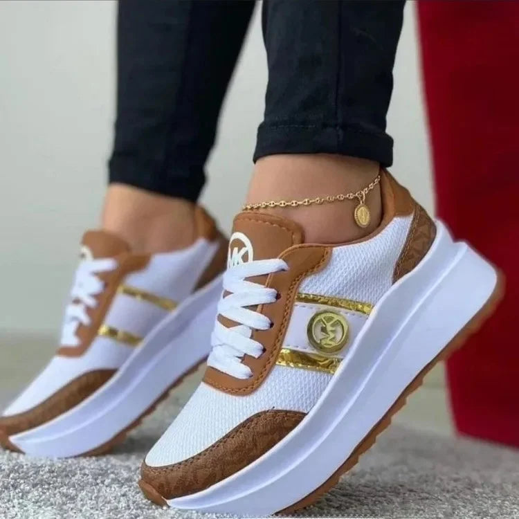 Women’s Lace-Up Casual Sneakers with Thick Sole