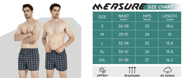 6-Pack Men's Woven Boxer Shorts with Elastic Waistband - Assorted Colors