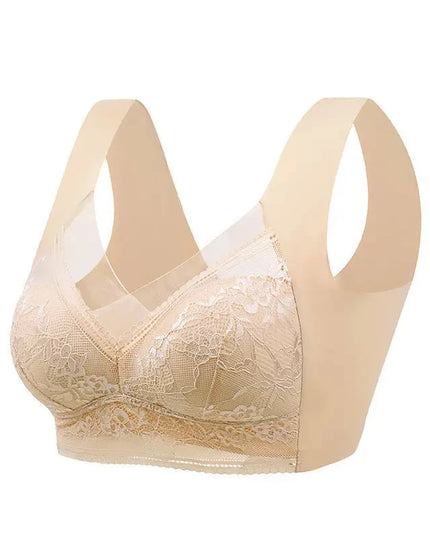 Women's Wireless Lace Push-Up Bralette in Ice Silk Seamless Design