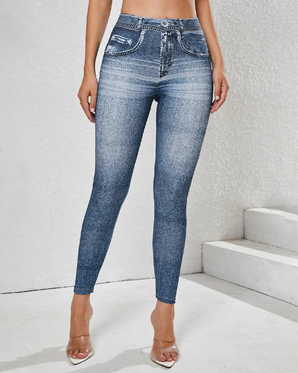 Women's Vintage High-Waist Skinny Denim Pants