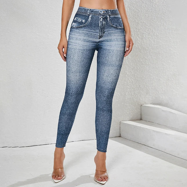 Women's Vintage High-Waist Skinny Denim Pants