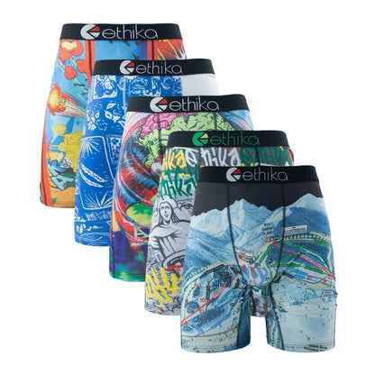 ETHIKA Men's 5-Pack Breathable Mesh Crotch Underwear
