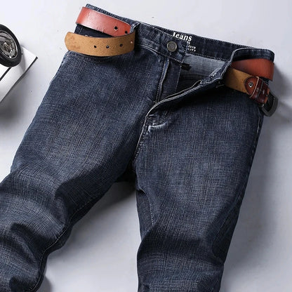 Men's Classic Straight Fit Stretch Denim Jeans - Regular Length