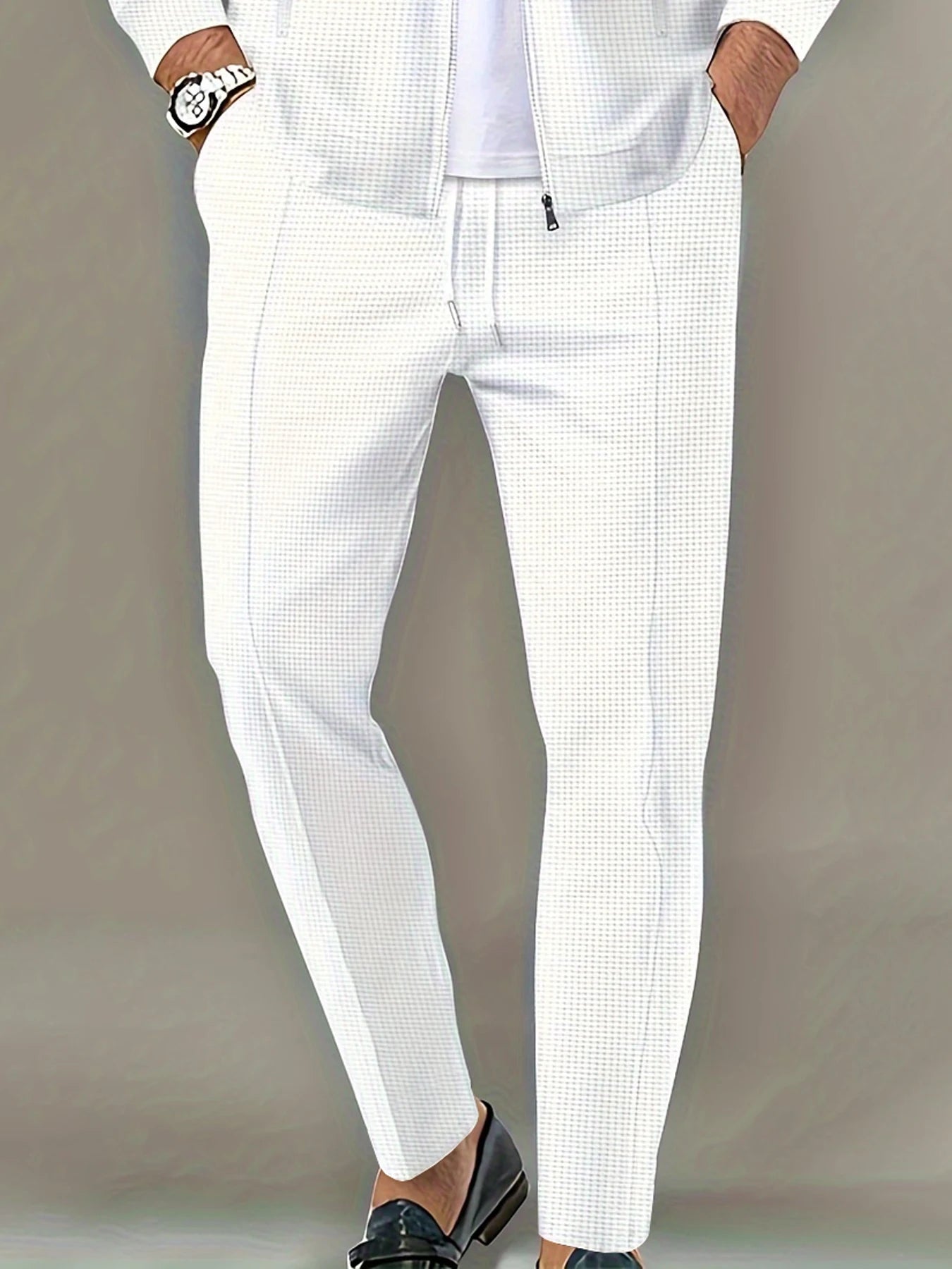 Men's Lightweight Mid-Rise Casual Fabric Long Pants