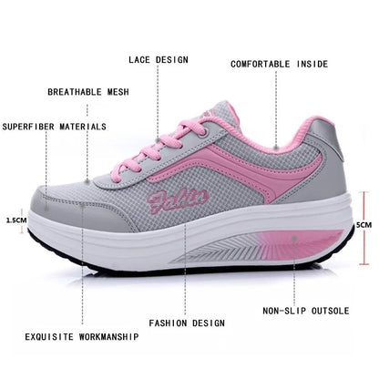 Women's Casual Platform Sneakers - Various Colors