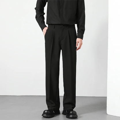 Men's Relaxed Fit Classic Straight-Leg Draped Pants