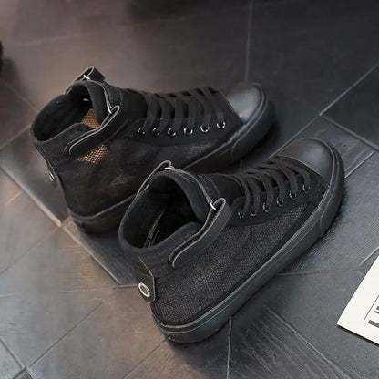 Women's High Top Mesh Lace-Up Sneakers