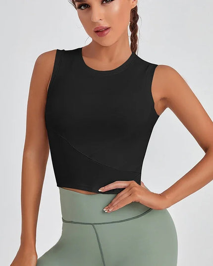 Women's Fitness Wear Sports Vest - Quick-Dry, Short, Slim Fit