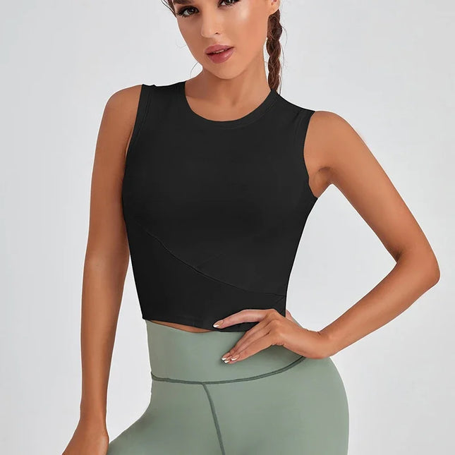 Women's Fitness Wear Sports Vest - Quick-Dry, Short, Slim Fit