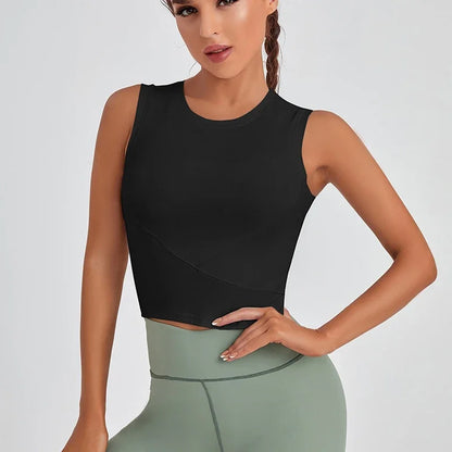 Women's Fitness Wear Sports Vest - Quick-Dry, Short, Slim Fit