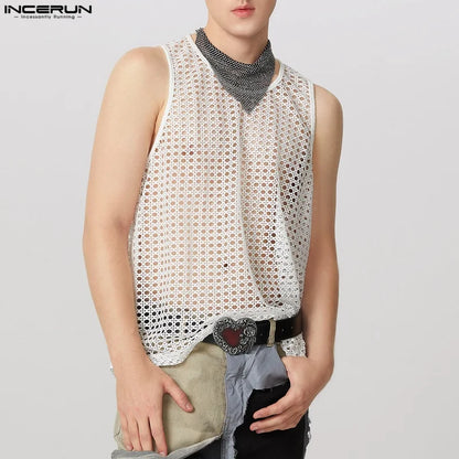 Incerun Men's Mesh Transparent Tank Top Vest