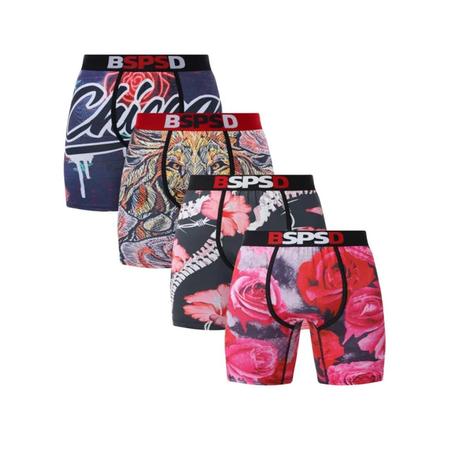 BPSD 4-Pack Men's Breathable Boxer Briefs Underwear