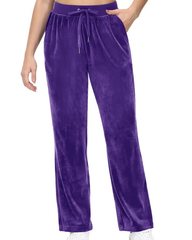 Women's Fleece Jogger Sweatpants with Drawstring and Elastic Waist