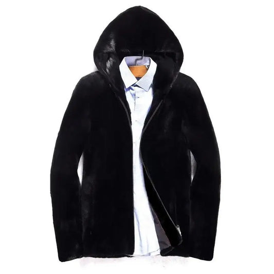 Supzoom Men's Hooded Jacket with Faux Fur and Zipper