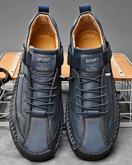 Men's Casual Shoes - Fashionable Solid Faux Leather Footwear