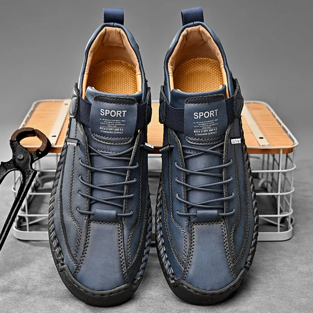 Men's Casual Shoes - Fashionable Solid Faux Leather Footwear