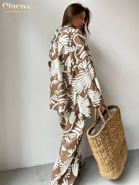 Clacive Women's 3-Piece Set: Long Sleeve Blouse, Sleeveless Tube Top, and High Waist Pants