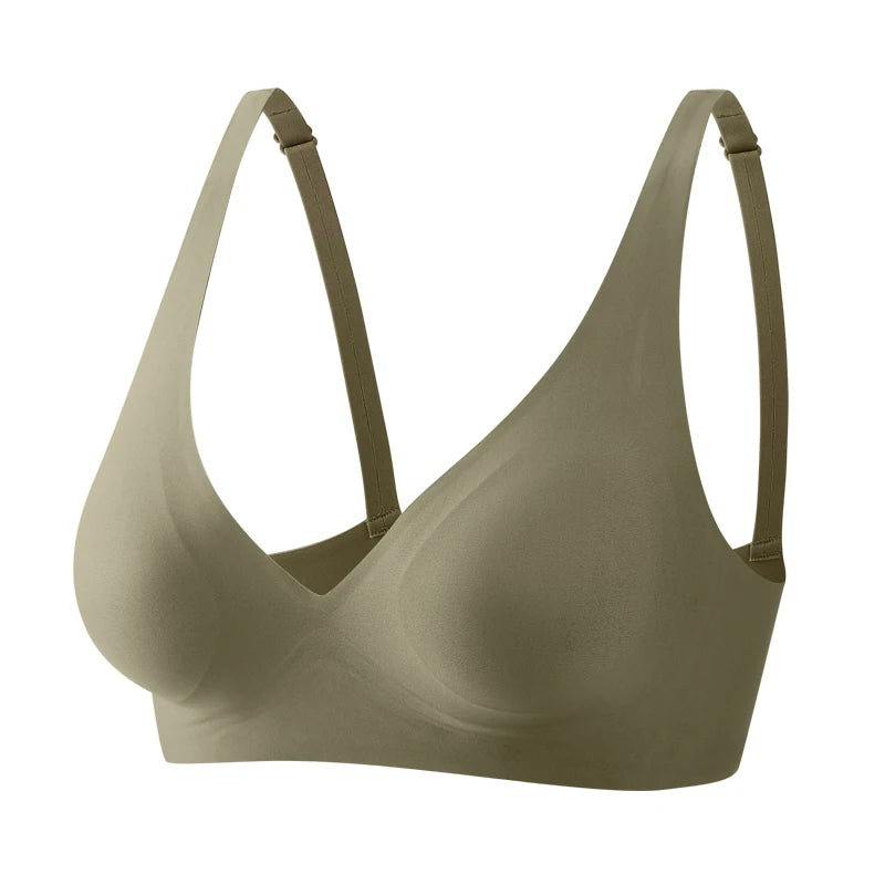 Finetoo Women's Deep V Push-Up Wireless Padded Bra