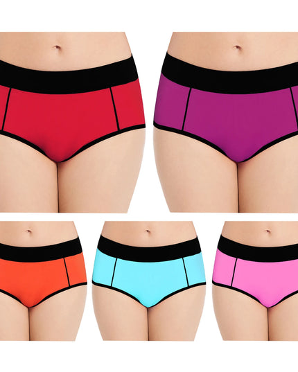 Women's Cotton Mid-High Waist Stretch Briefs - 5-Pack