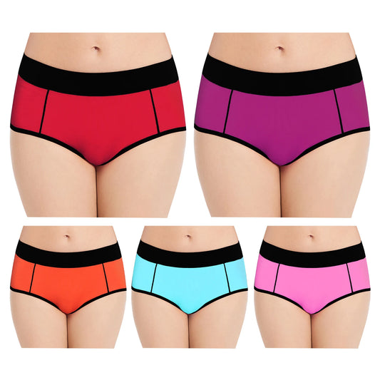 Women's Cotton Mid-High Waist Stretch Briefs - 5-Pack