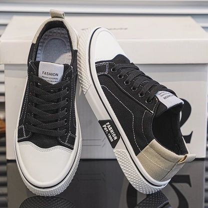 Men's Breathable Canvas Casual Sneakers with Non-Slip Sole